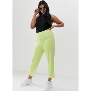 Green Pull Up On Tapered Pants In Jersey Crepe